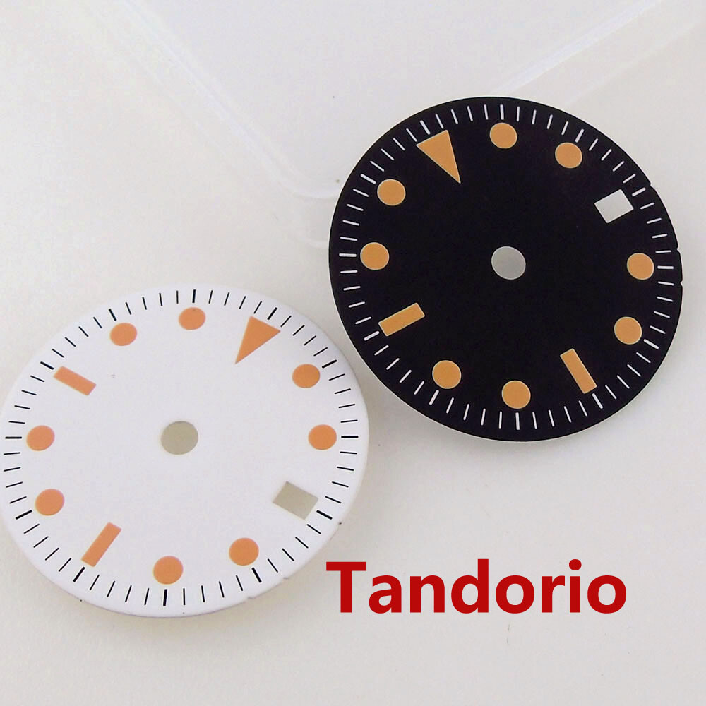 29mm Sterile Watch Dial Fit NH34A NH34 GMT Automatic Date Lume Snowflake Hand