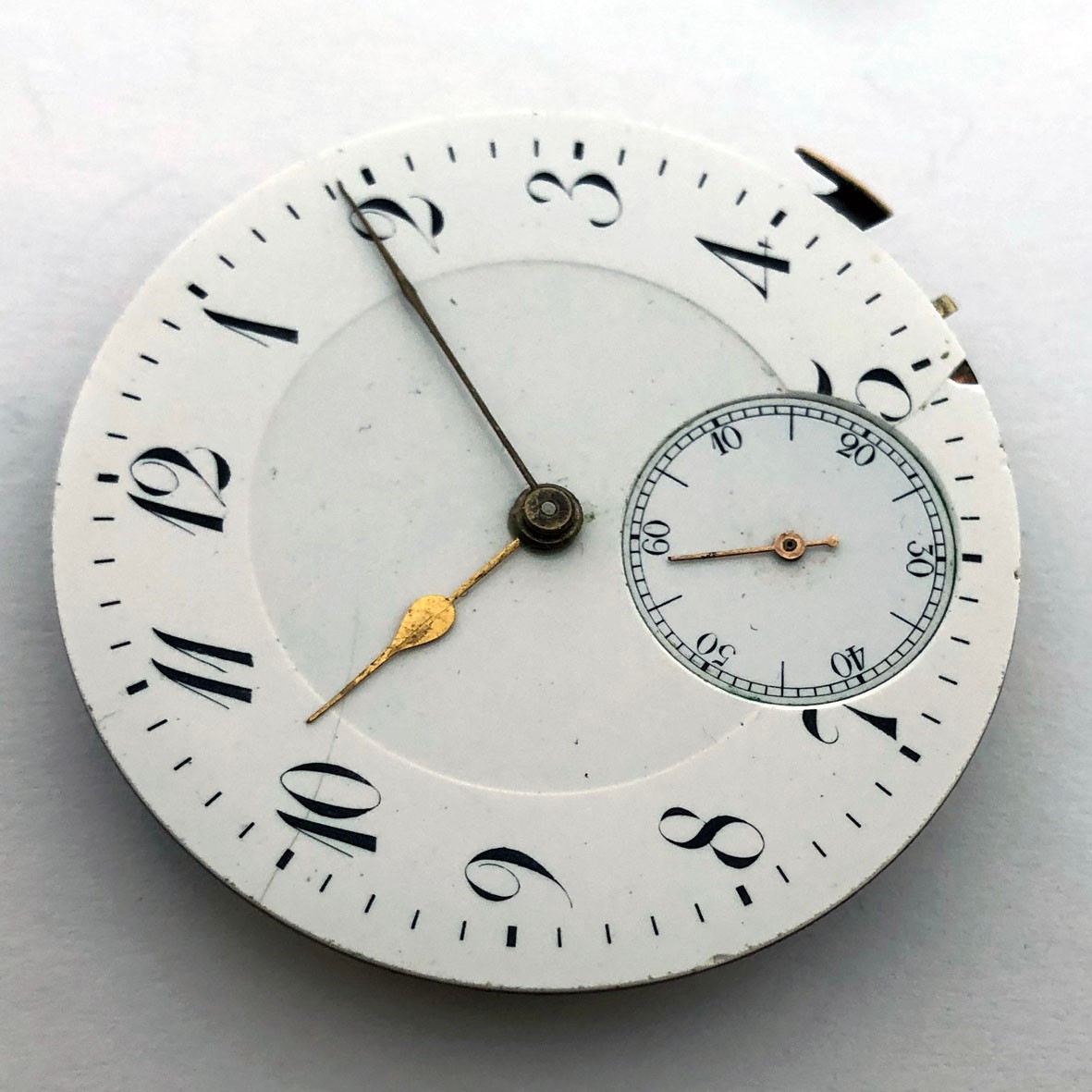 Rare For Part ANTIQUE Pocket Watch Swiss Movement Enamel Dial Repair 44 mm