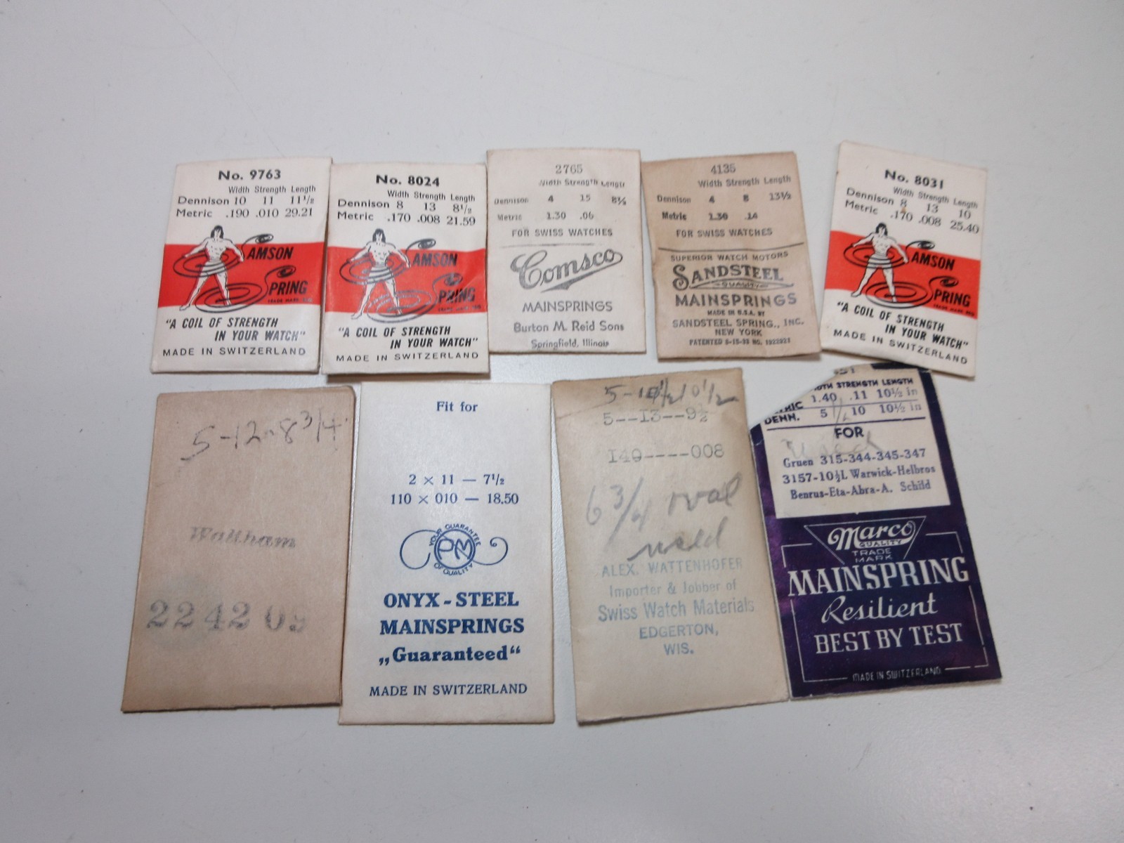 VINTAGE LOT OF 75 WATCH MAIN SPRINGS WATCHMAKER REPLACEMENT PARTS ASSORTED # 14