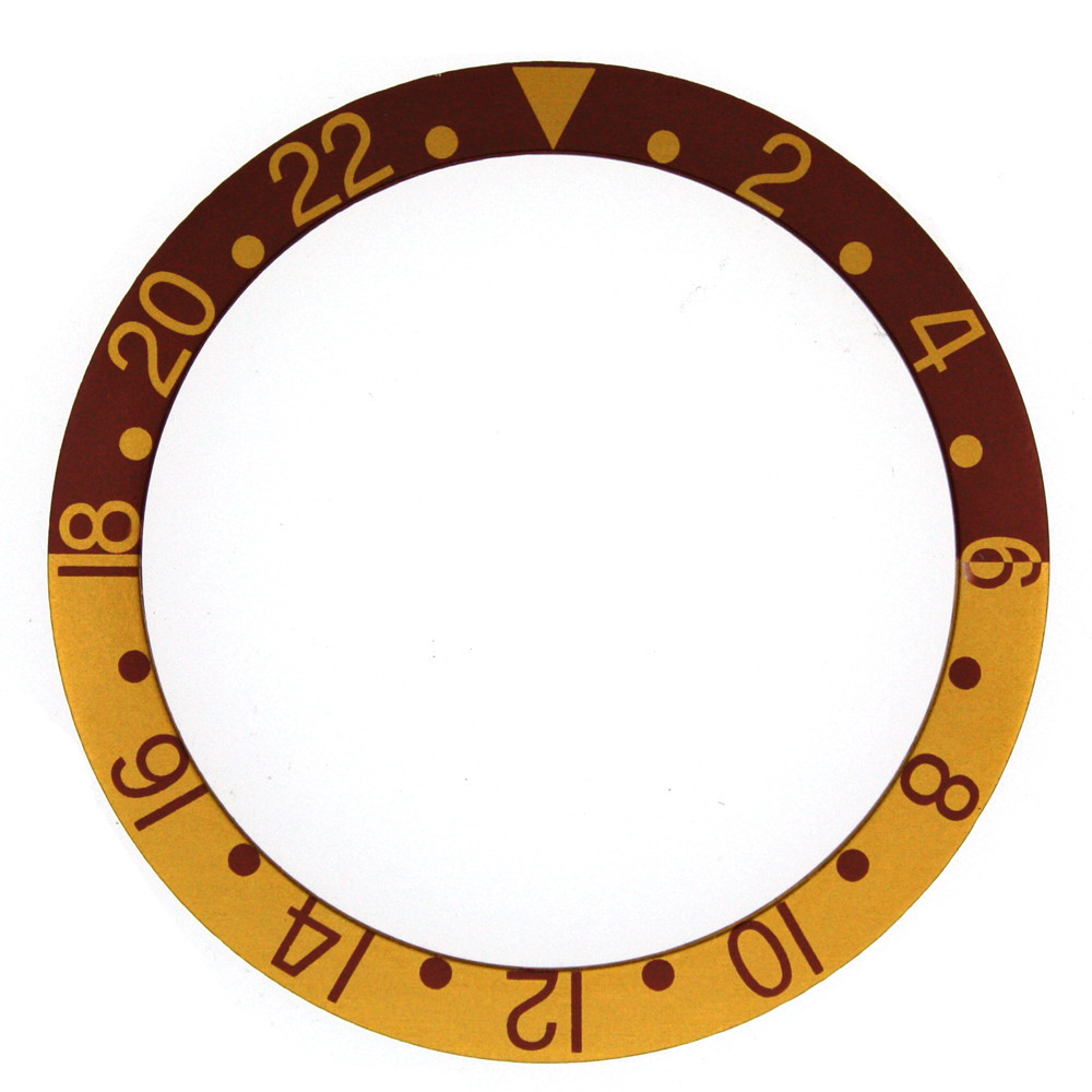 Bezel Insert Fits ROLEX GMT Brown and Gold 16753-5