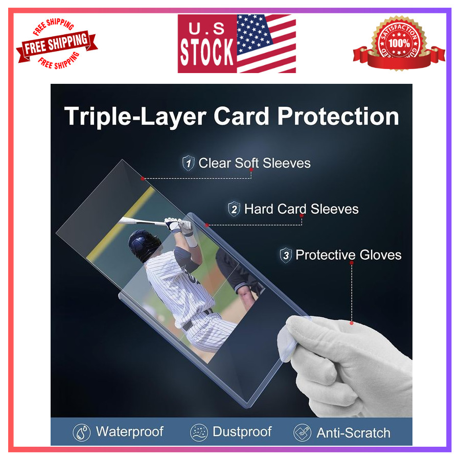 Premium 3×4 Card Top Loaders Set 500 Card Sleeves & 500 Clear Sleeves