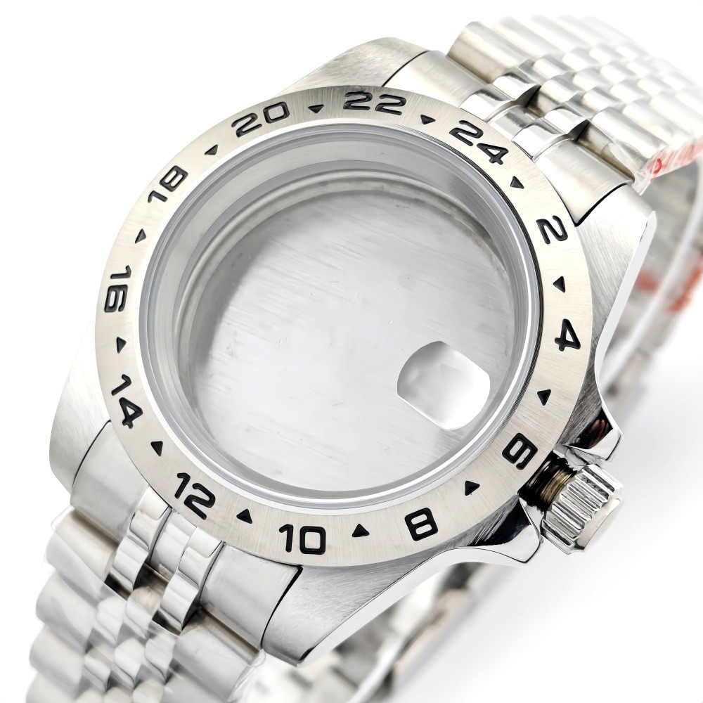 40mm Sapphire glass White ceramic bezel Watch Case fit japan NH35 NH36 MOVEMENT