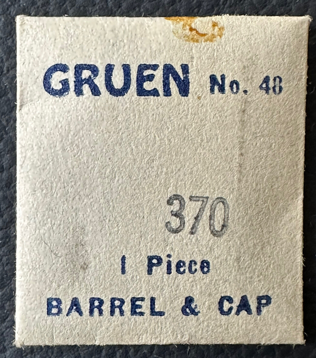 GENUINE GRUEN EB182 CAL370 BARREL AND CAP JEWELER WATCH REPAIR PART NOS