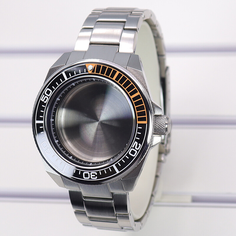 Seiko Samurai 43.8mm Watch Case+strap AR layer sapphire glass For nh35 movement