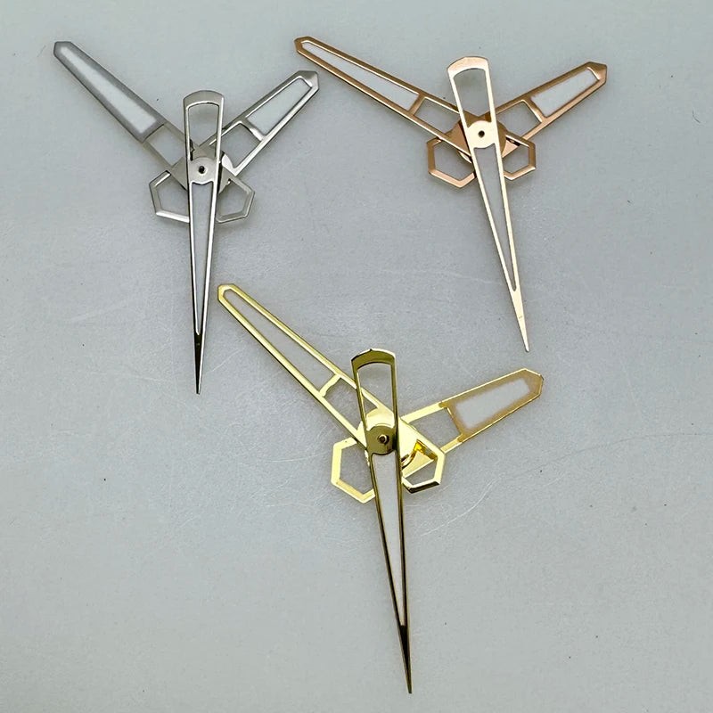 Silver/Gold/Rose Gold Green Luminous Receiving Watch Hands for NH35A/NH36/4R/7S