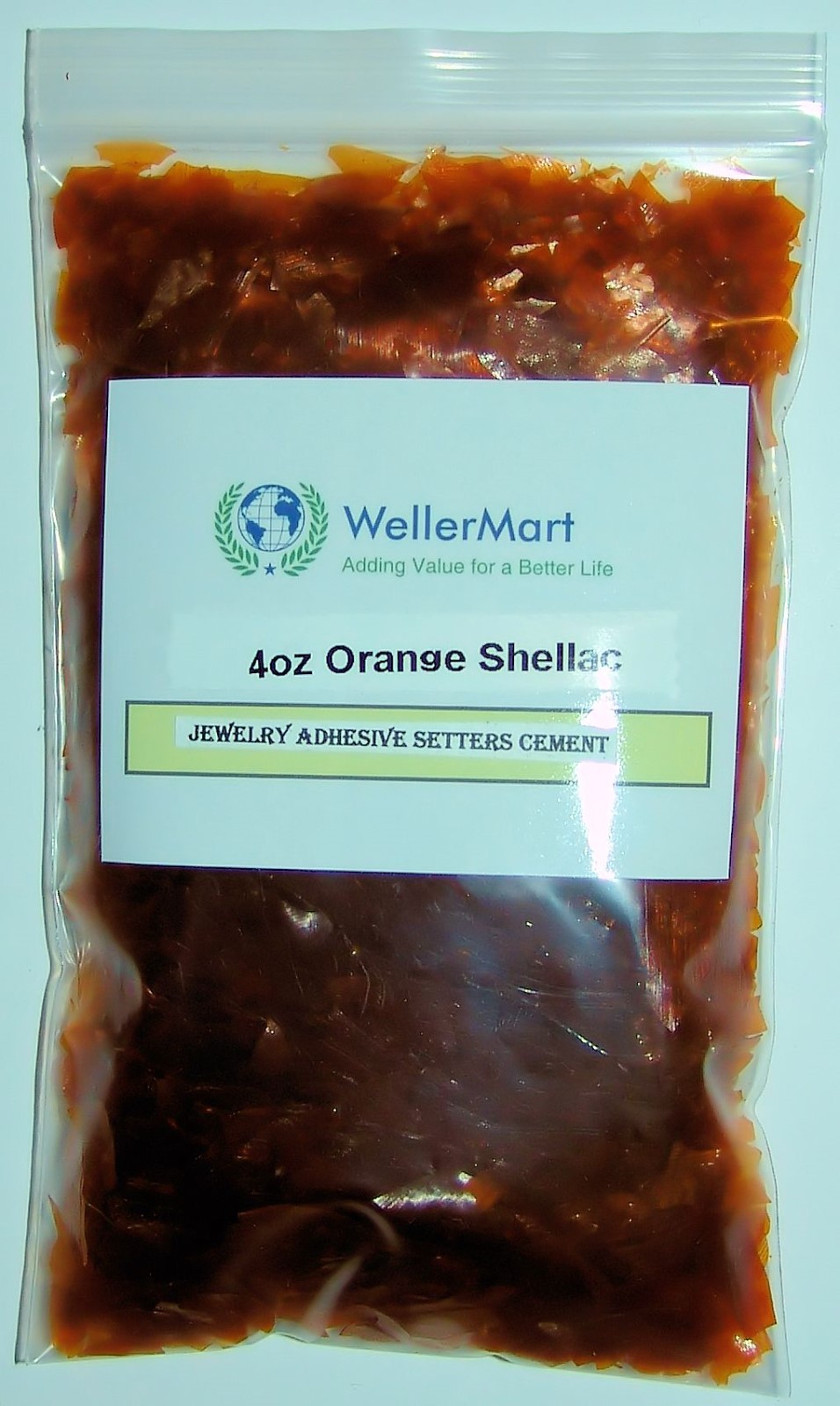 ORANGE FLAKE SHELLAC 4oz JEWELRY WATCHMAKER ENGRAVING ADHESIVE SETTERS CEMENT