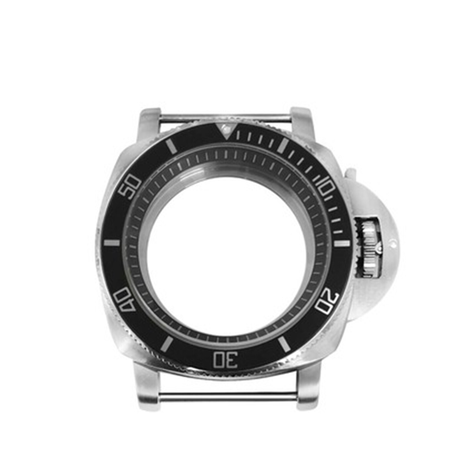42MM Steel Watch Case Black White Strip Inner Ring for NH35/NH36/4R/7S Movement