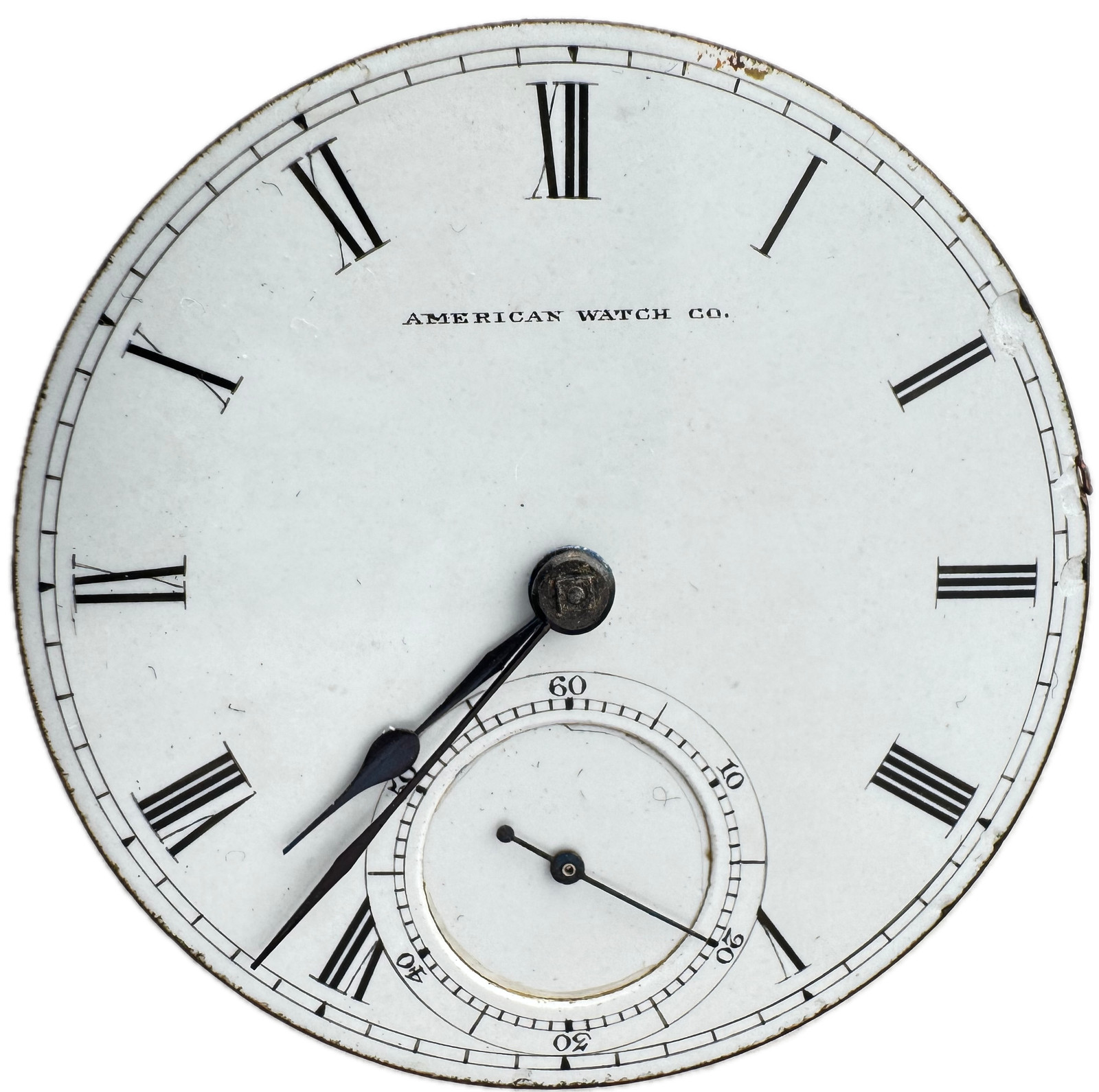 Antique 18s American Watch Co. Waltham Key Wind Pocket Watch Movement Wm Ellery