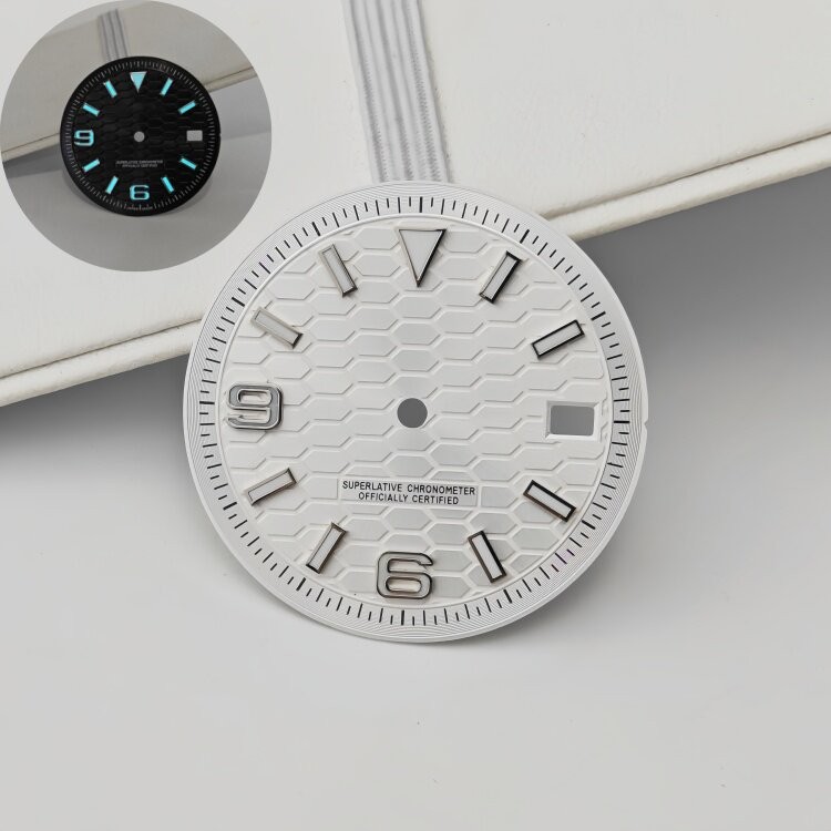 31mm/28.5mm Watch Dial Ice Blue Lume for NH35 NH36 Movement Watch Accessories