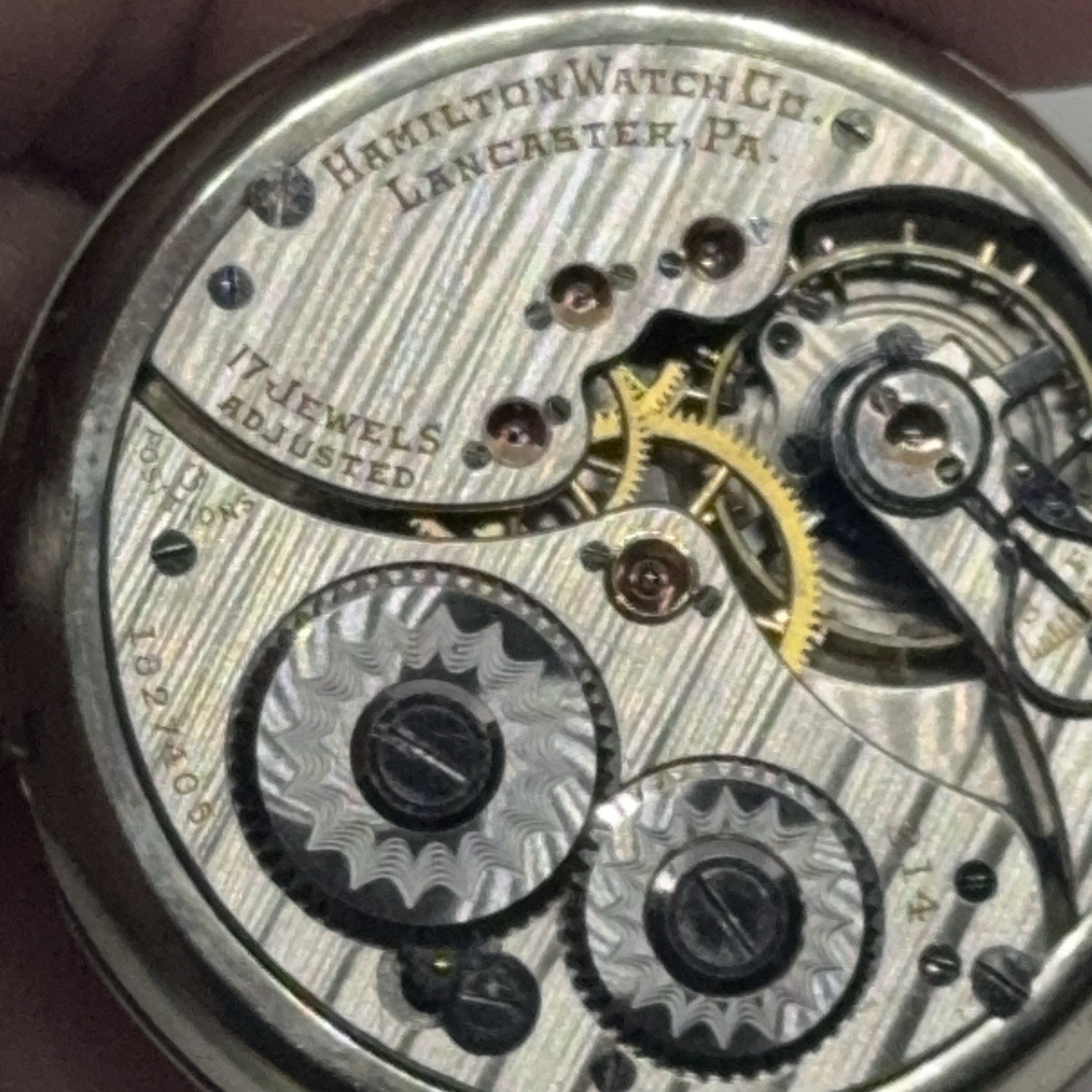 Hamilton Pocket Watch 914 Movement 17 Jewels 3 Positions 1917 12s Does Not Run