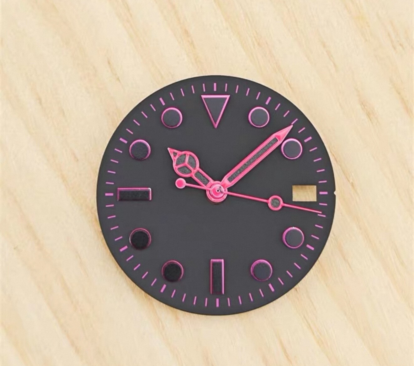 28.5mm Watch Dial Black Pink + Hands Set for NH35