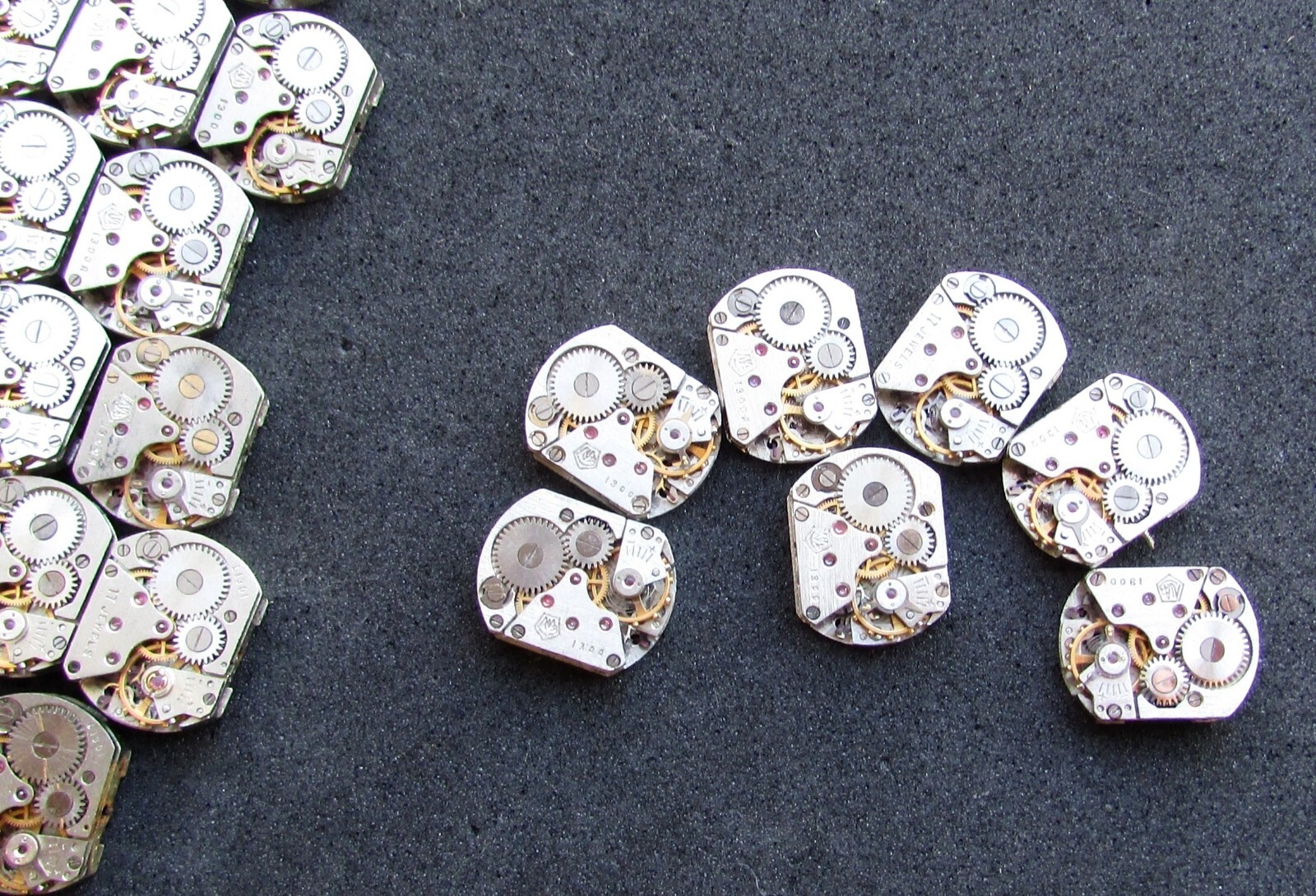 Lot 37 extra small watch movements LUCH caliber 1300 Steampunk Art or repair