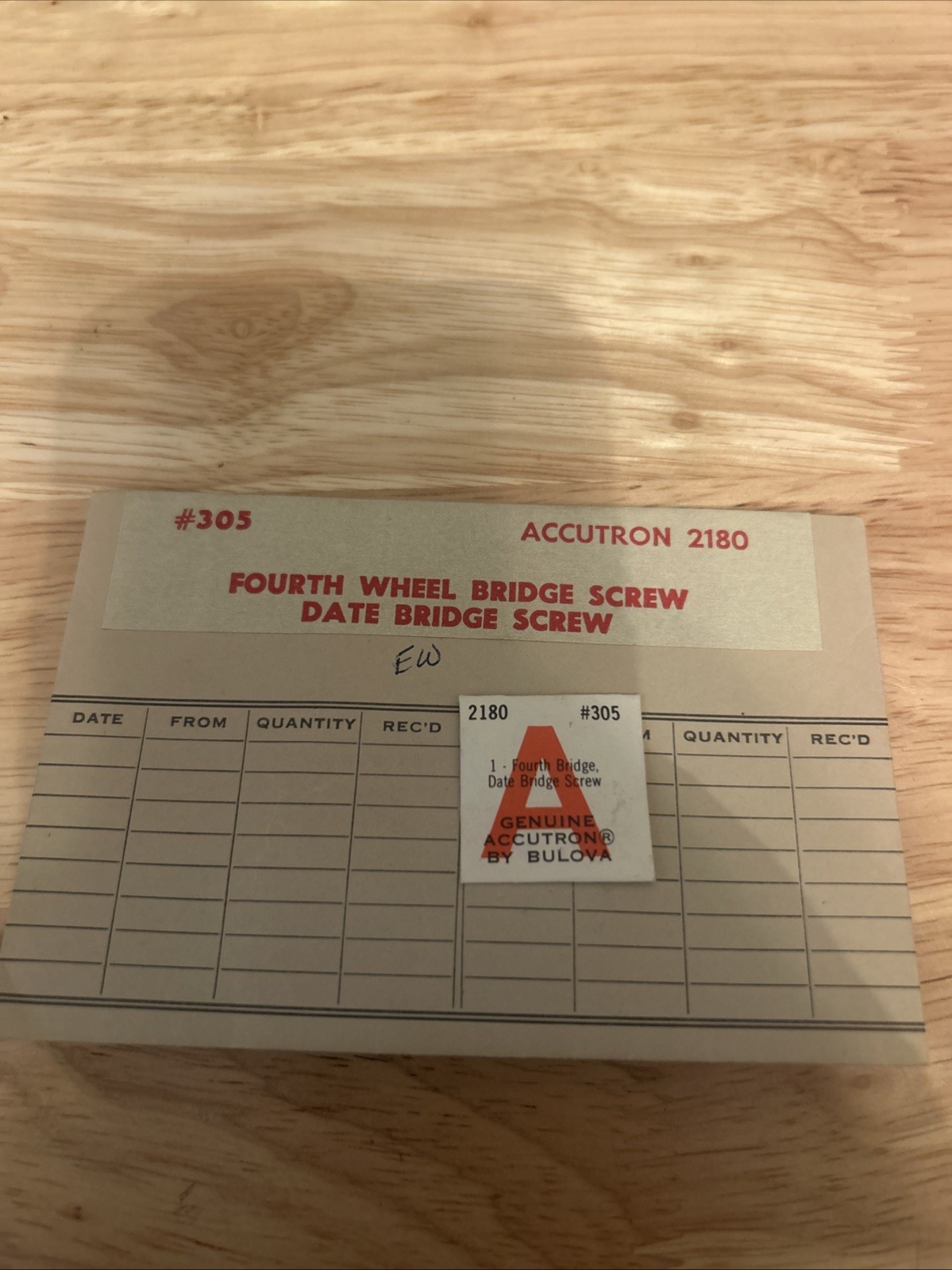 NOS Bulova Accutron 218, 2180 Fourth Bridge, Date Bridge Screw #305