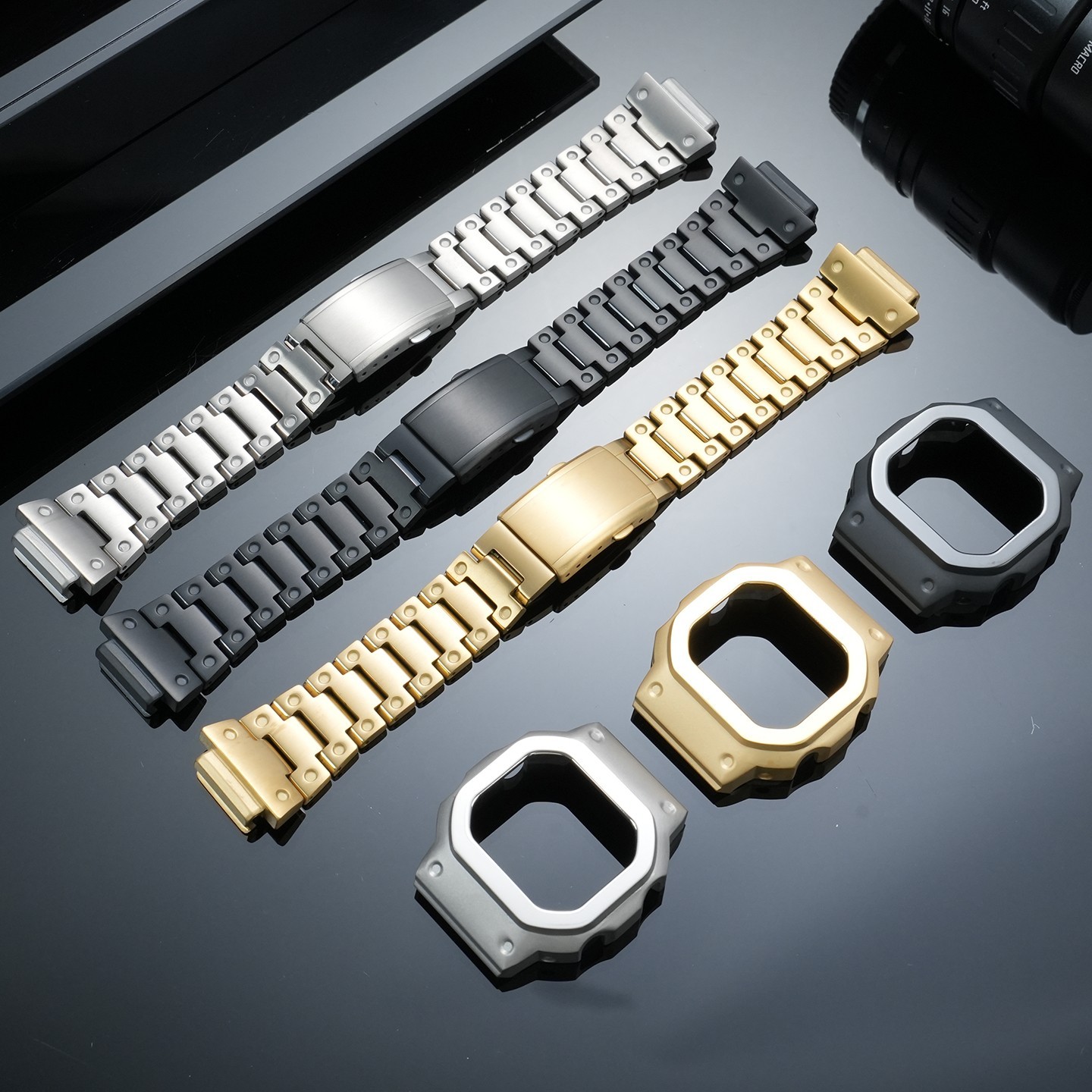 For Casio DW-H5600 Modified Titanium Watch Strap Metal Case DWH5600 Bracelet Man