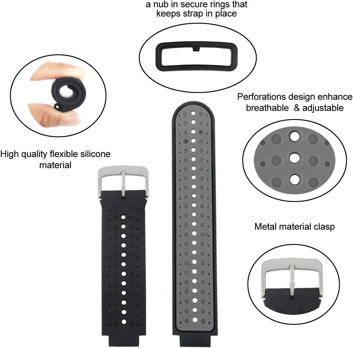 honecumi Bands Replacement for Garmin Approach S20/ S5/ S6/Forerunner 220/230/ 2