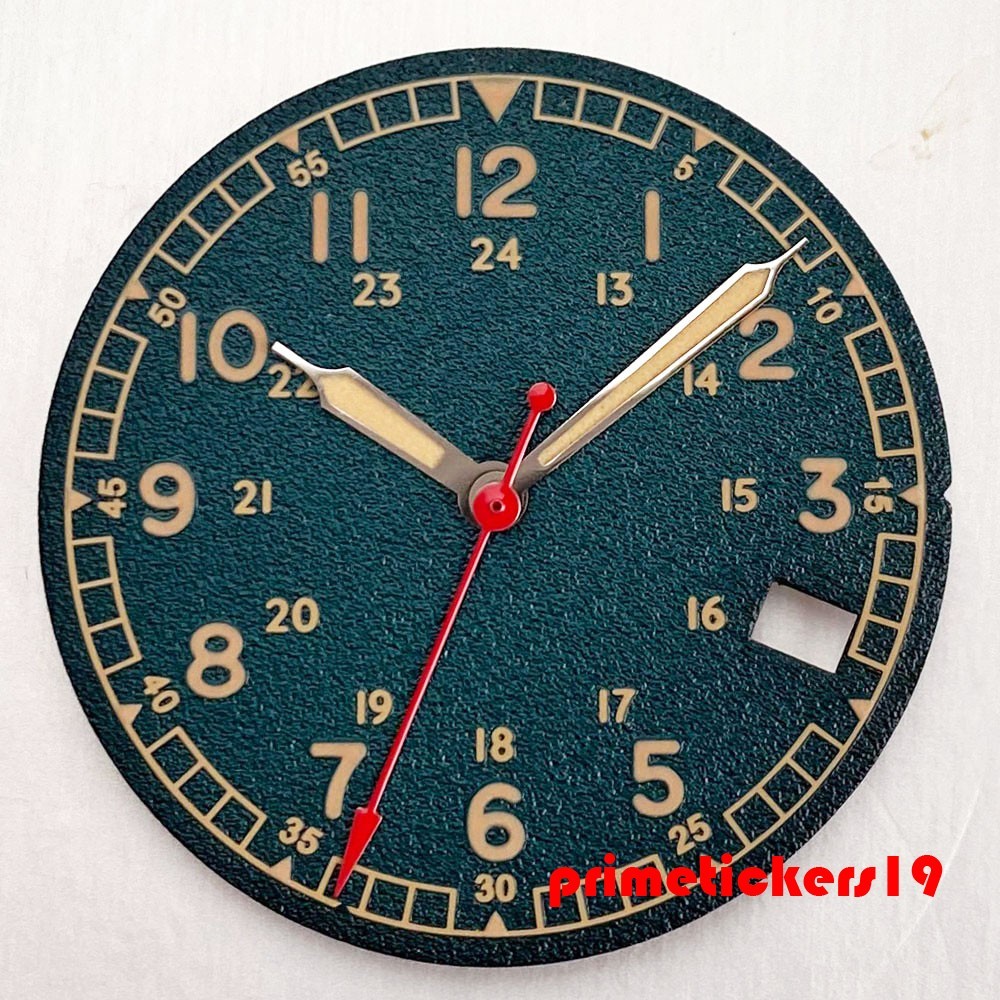 29mm NH35 Watch Dial+Hands Set Luminous 3.8 o’clock Date Window Wristwatch Face