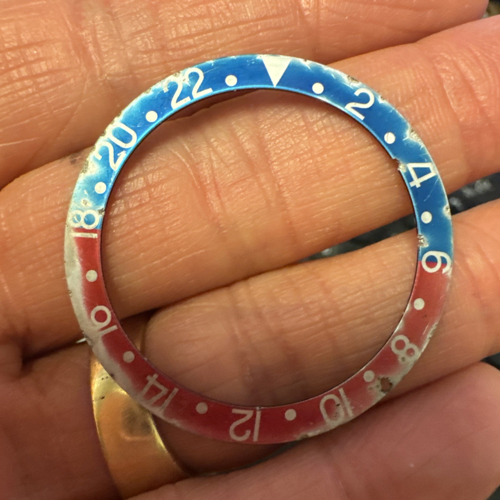 Genuine Rolex GMT Master 1675 Bezel Insert Faded and used patina