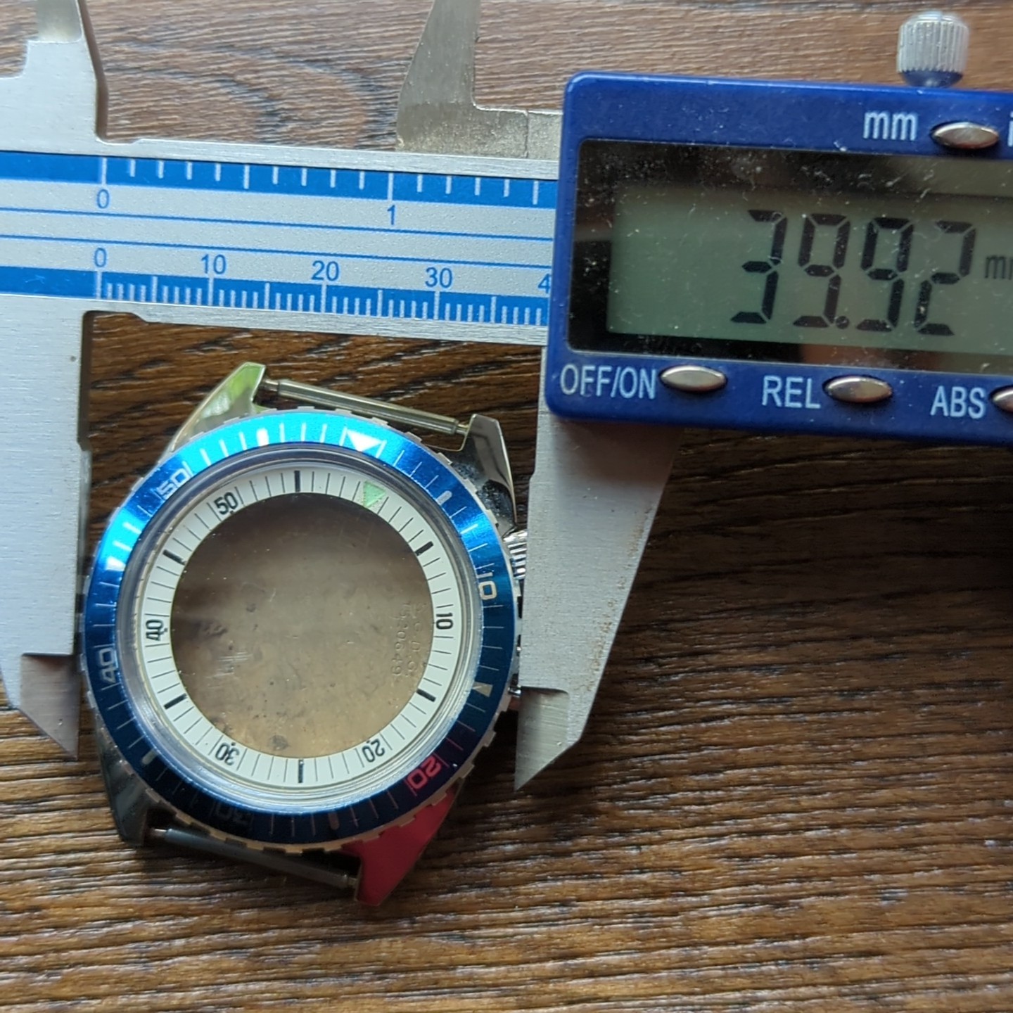 Vintage Divers Watch Case, Blue 40mm Bezel & Inner Rotating Bezel (B74)