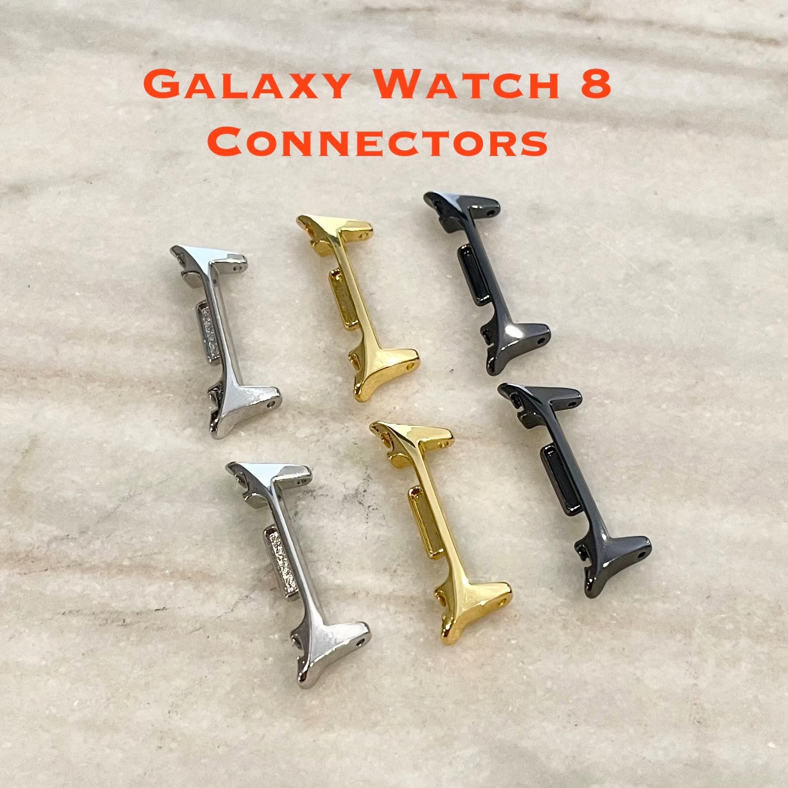 Galaxy Watch 8 & 8 Classic Connector Set, DIY Band Attachments, 20mm Pins