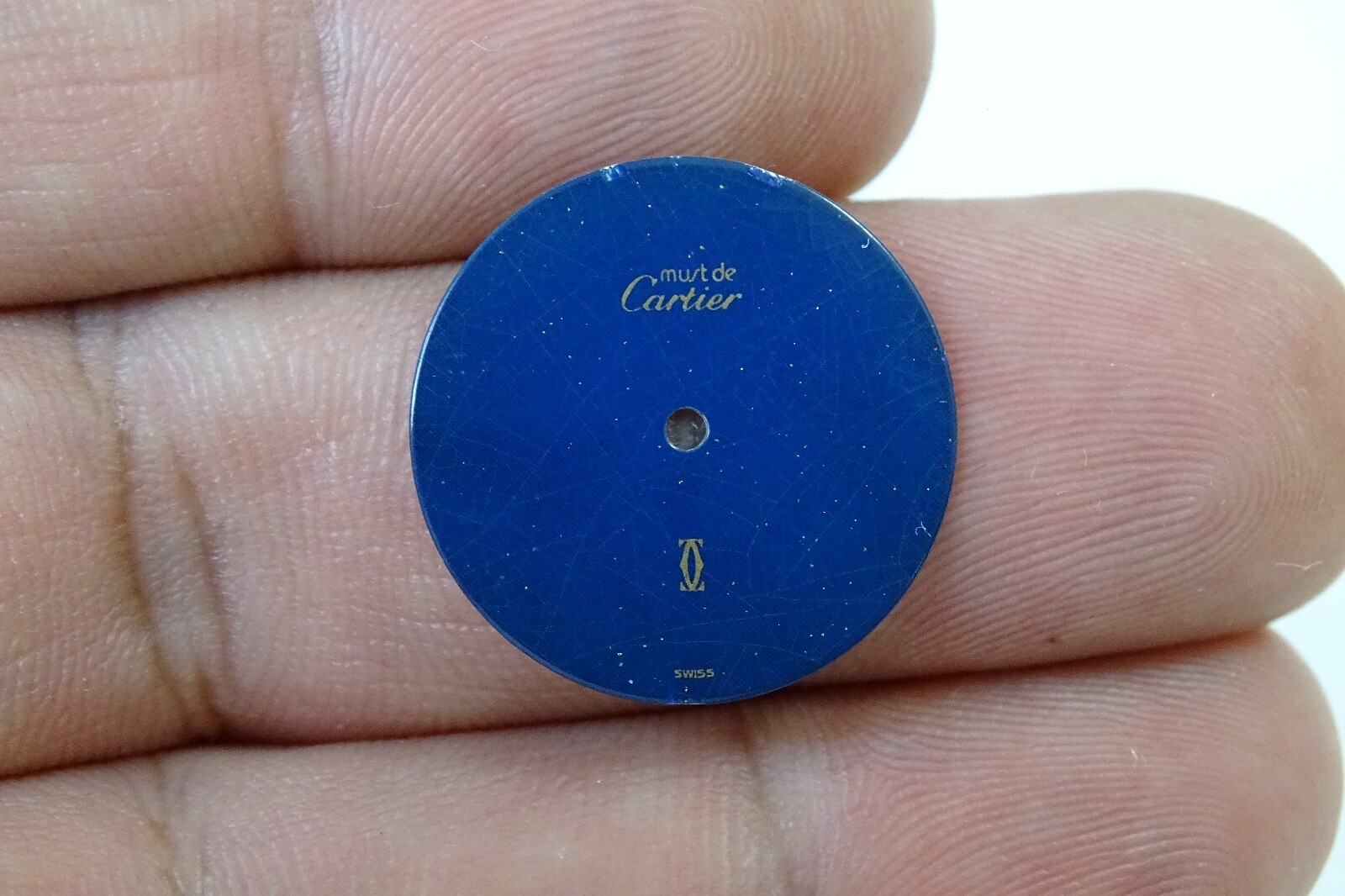 Must de Cartier Vendome Blue Stardust Dial Round Original 20.6mm