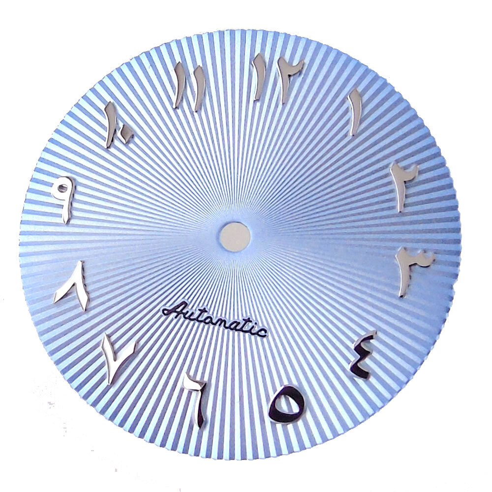 29mm Black Blue Green Watch Dial Arabic Numerals Steel Marks fit NH35 NH36 NH38