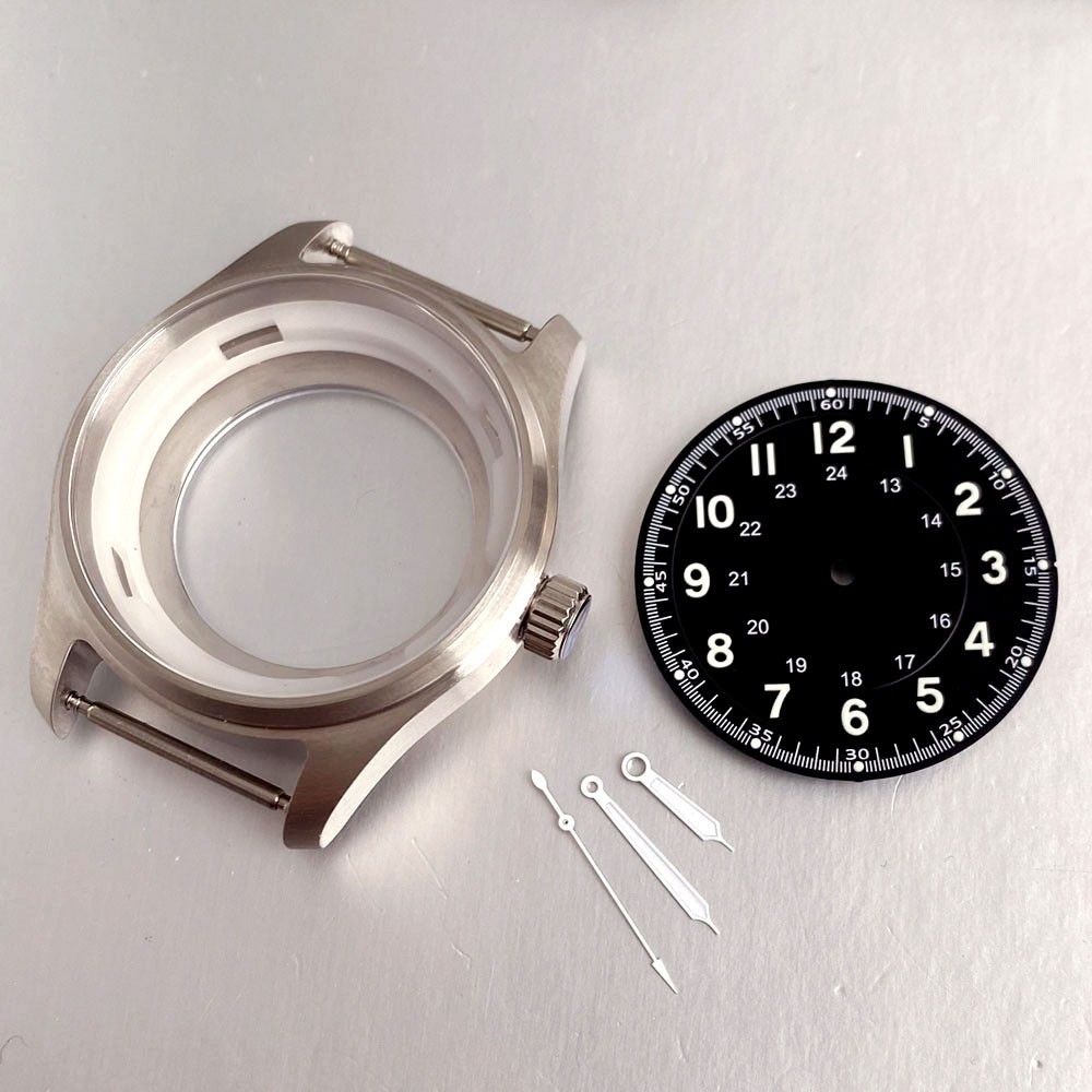 39mm Solid Steel Sapphire Glass Watch Case Fit Japan NH35 NH36 Miyota 8215 2824