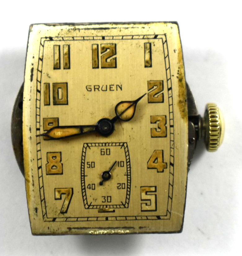 Vintage Gruen Manual Wind 15J 179 Incomplete! Wrist Watch Movement lot.a5