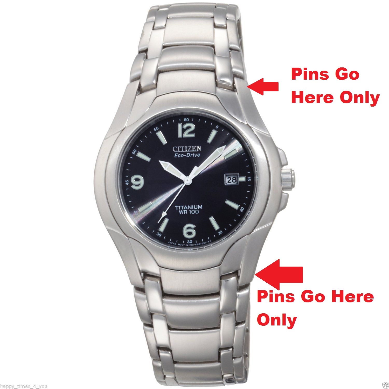 Mens Citizen Titanium Watch BM6060-57F Case Pin and Tubes
