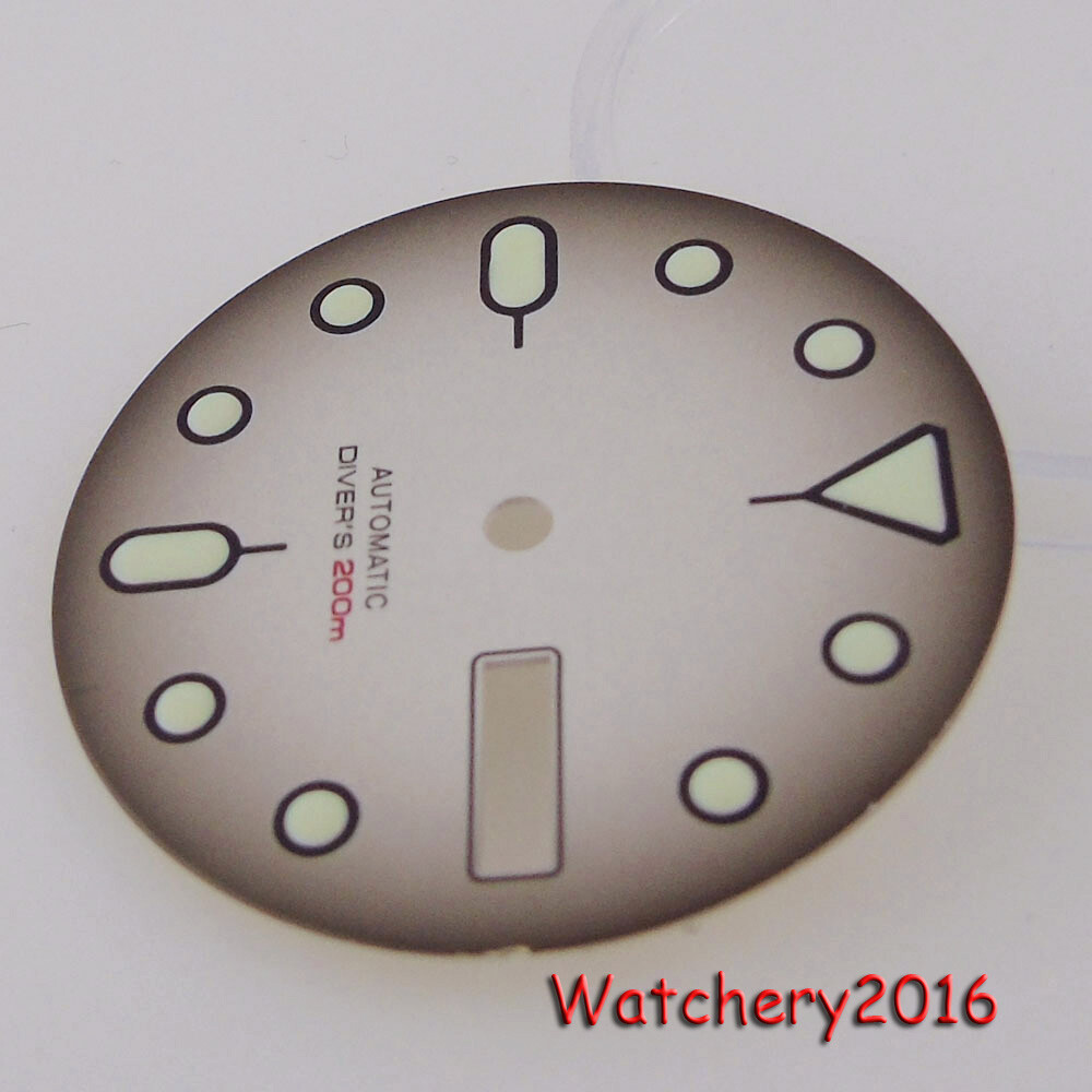 Tandorio 29mm Orange Black Watch Dial Fit NH36 NH36A Automatic Watch Parts Men