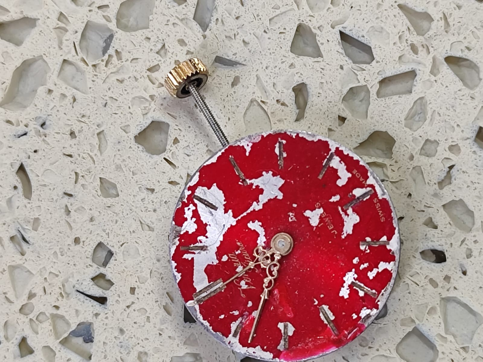 Vintage EB 1197 Movement with Dial & crown Work for parts Y