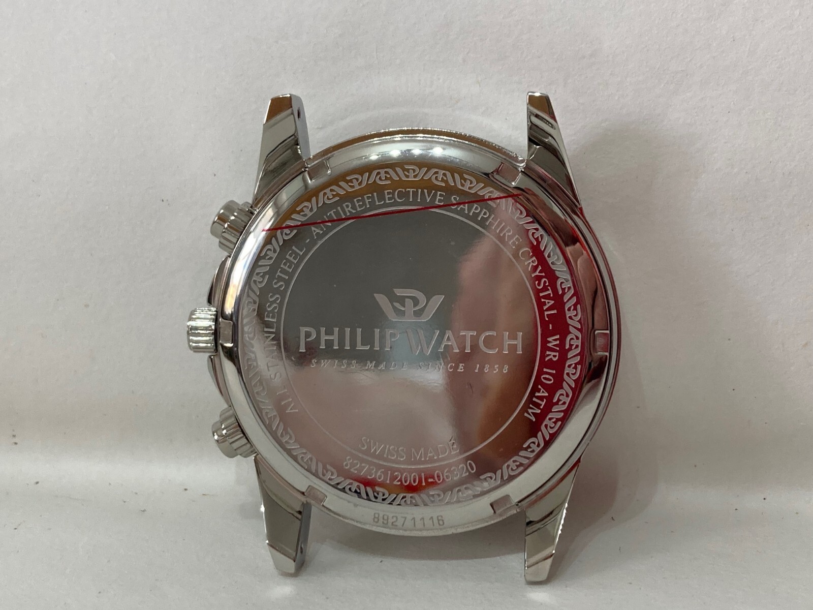 PHILIP WATCH CARIBE WATCH CHRONO STEEL CASE PARTS ACCESSORY NEW.7