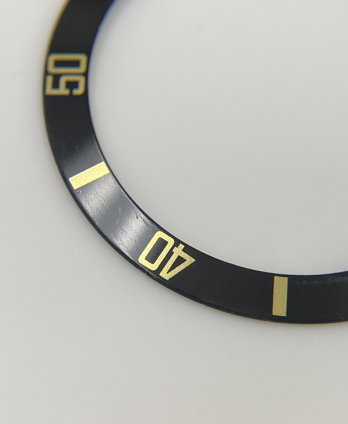 Genuine Rolex Submariner Black/Yellow Bezel Insert 16803 16613 16808 16818 #221
