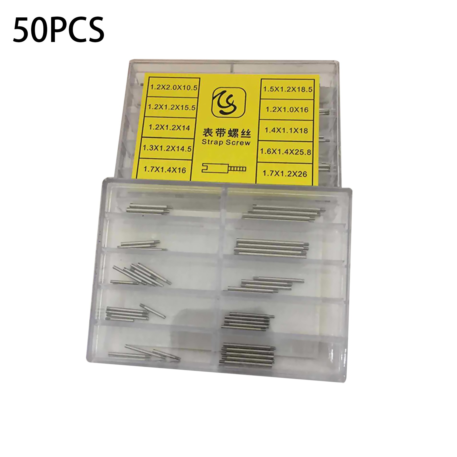 50/100Pack 1.2mm-1.7mm 10-Size Watch Band Strap Screws Assortment Repair Parts a