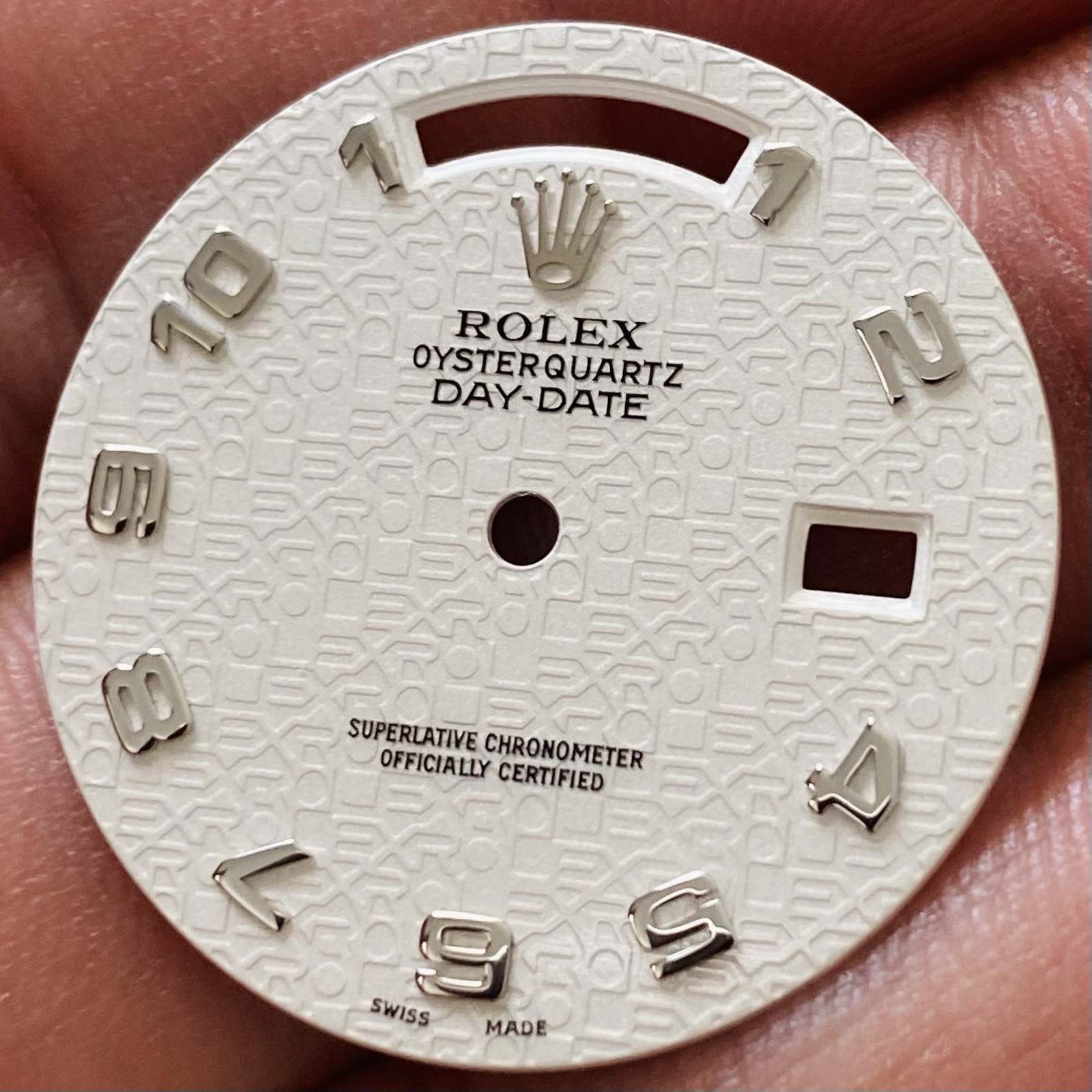 Rolex Computer White Dial For Day-Date Oysterquartz White Gold 36m Model 19019