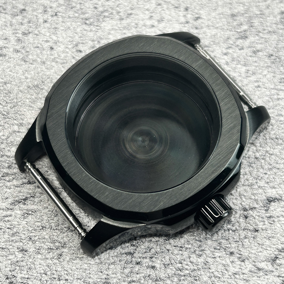 Black Brushed 40mm Watch Case And Strap PVD For Nh35 Nh36 Nh38 Movement Mod