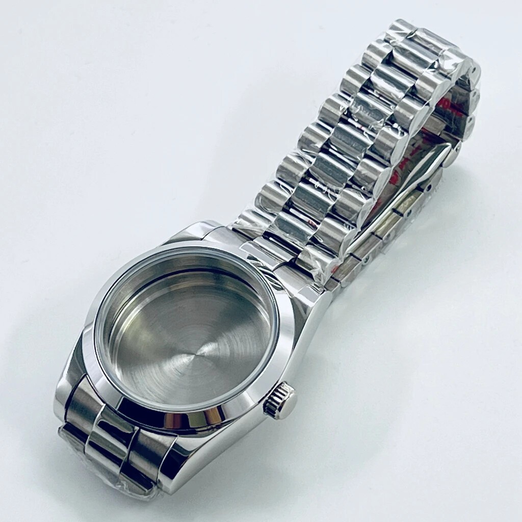 36mm 40mm Stainless Steel Watch Case+Strap Sapphire glass For NH34/35 Eta2824