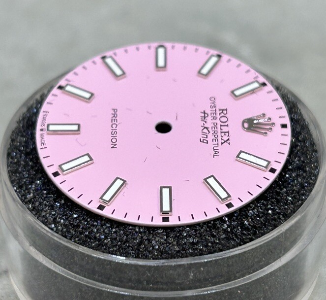 Rolex Air-King 34mm Custom Pink Lume Index Dial For 14000 14010 14200 114200
