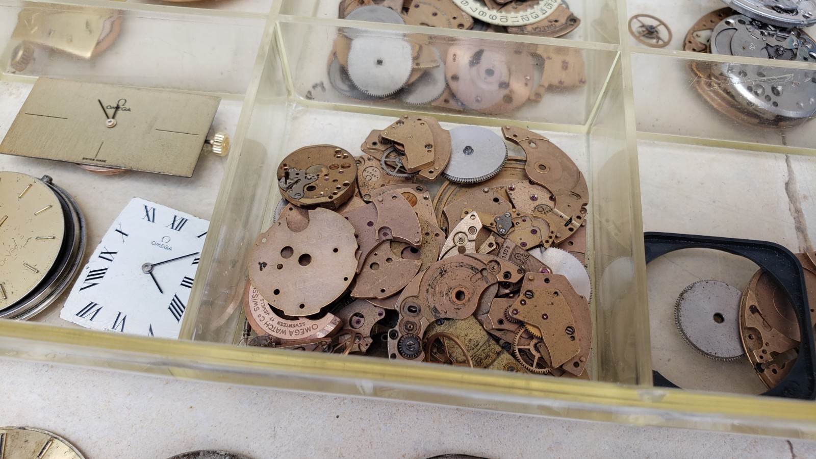 Huge Lot Of Omega Watch Movements & Dials & Parts