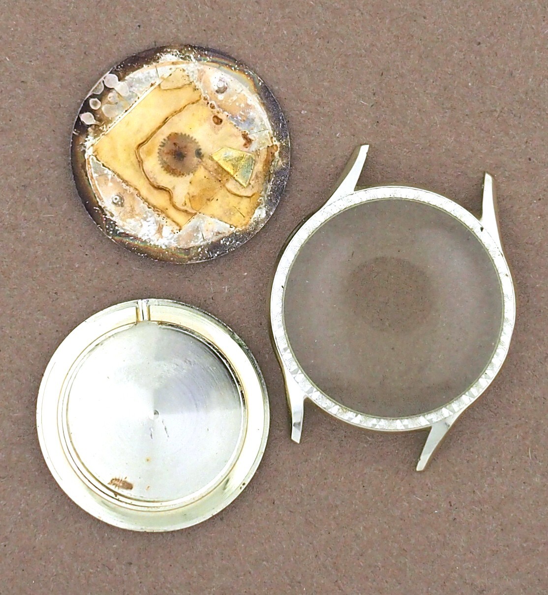 Vintage Lady Nelson Aluminum Watch Case & Dial – NO MOVEMENT
