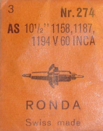 BALMLESS SHAFT FOR AS CAL. 1285 ROSKOPF ~NOS~