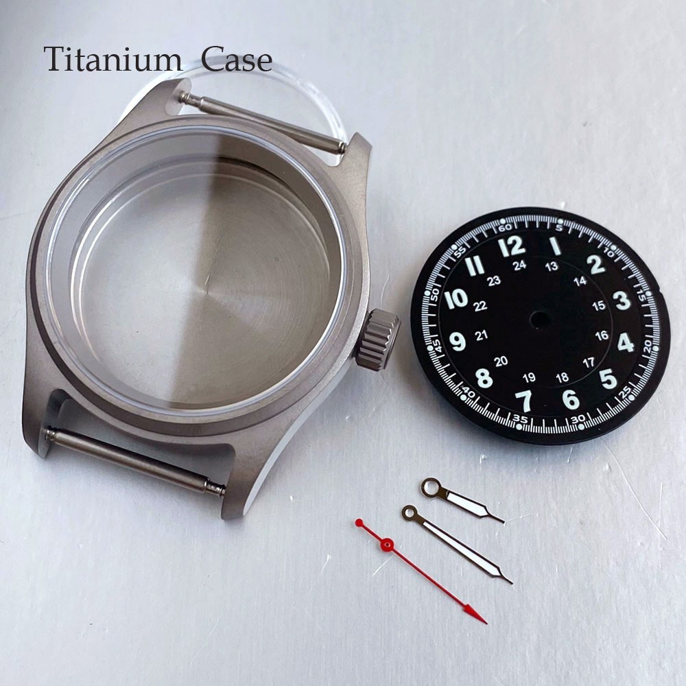 Sapphire Glass Titanium Watch Case 39MM Fit NH35 Miyota 8215 PT Waterproof Case