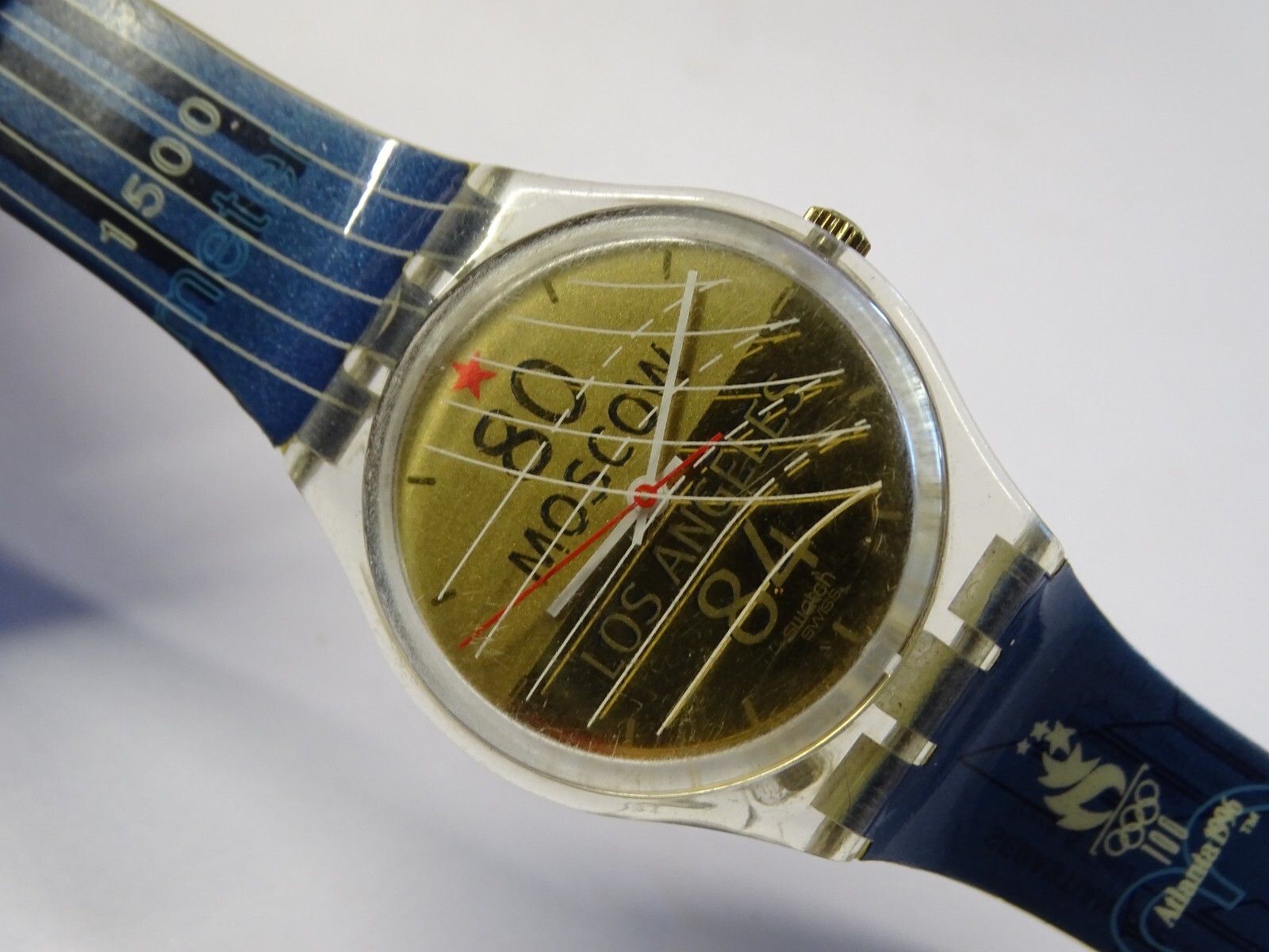 Vintage Swatch Watch AG-1995 Moscow 80 Los Angeles 84