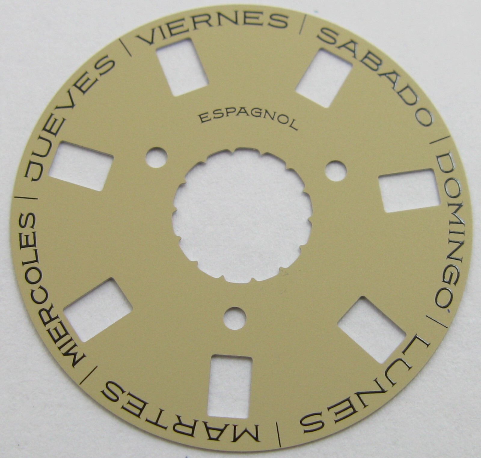 genuine Rolex watch movement 3155 part calendar disc in Spanish 17101 champagne