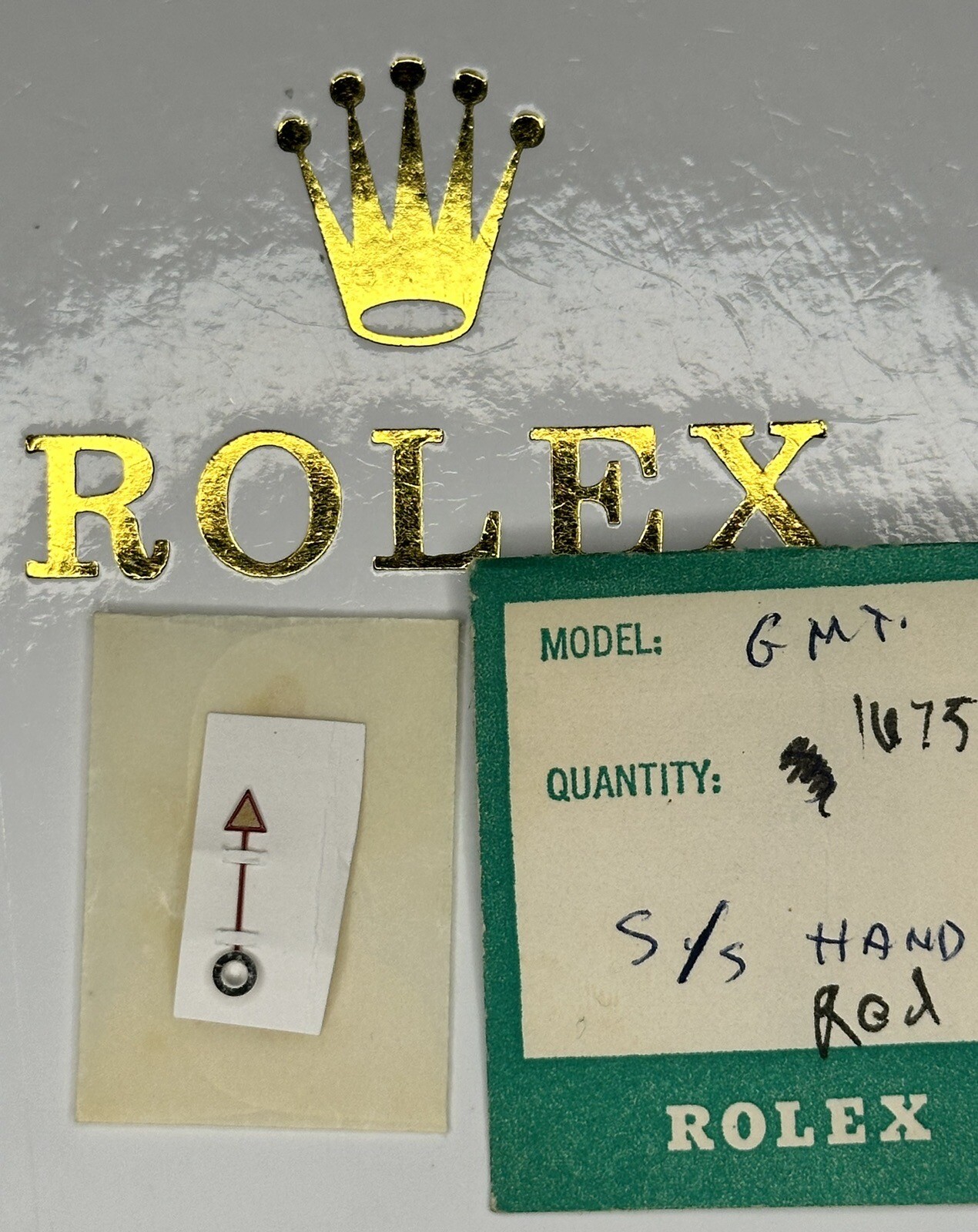 GENUINE ROLEX GMT ALL RED Arrow 24 Hour Hand 1675 Yellow Tritium 1570 Blueberry