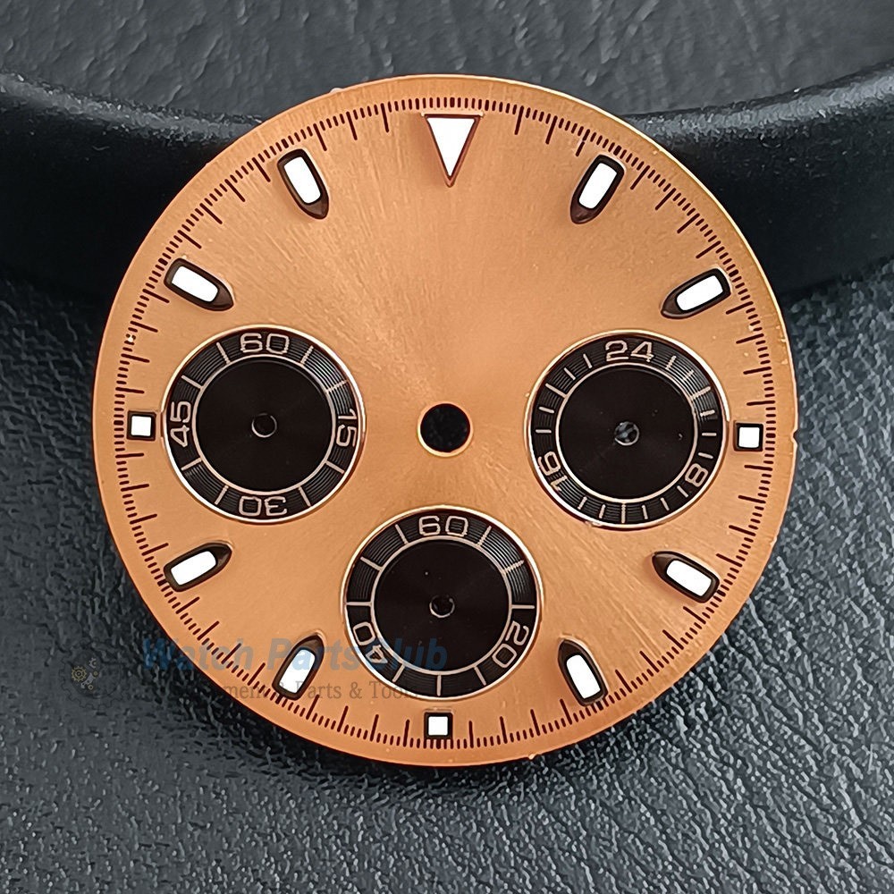 Green Luminous VK63 Dial 29.5mm Panda Dial For VK63 Movement-Watch Parts