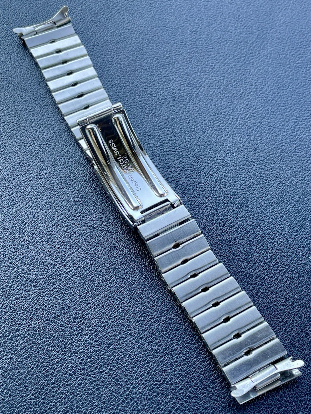 Vintage Genuine Enicar 19mm Stainless Steel Watch Bracelet Signed Swiss 0A-52