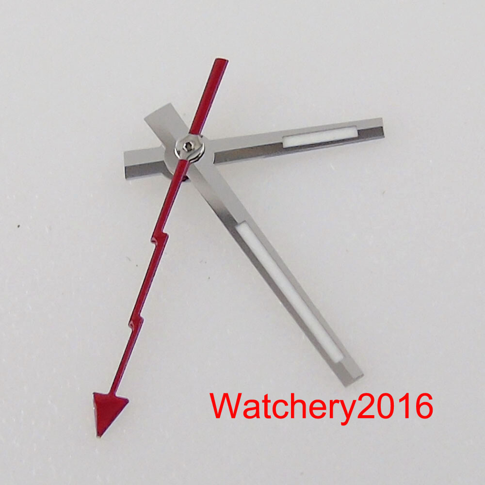 Red Blue Orange Hand silver edge white watch Hand fit NH35 NH36 7s26 ETA 2824