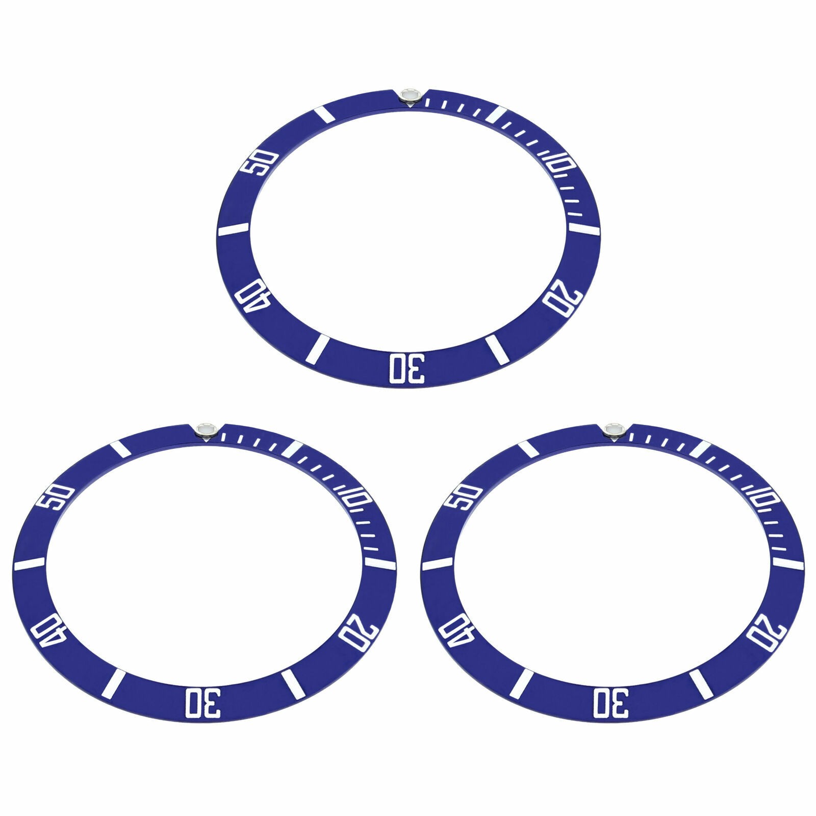 Blue Aluminum Replacement Bezel Insert 37.60mm x 30.70mm For Rolex Submariner