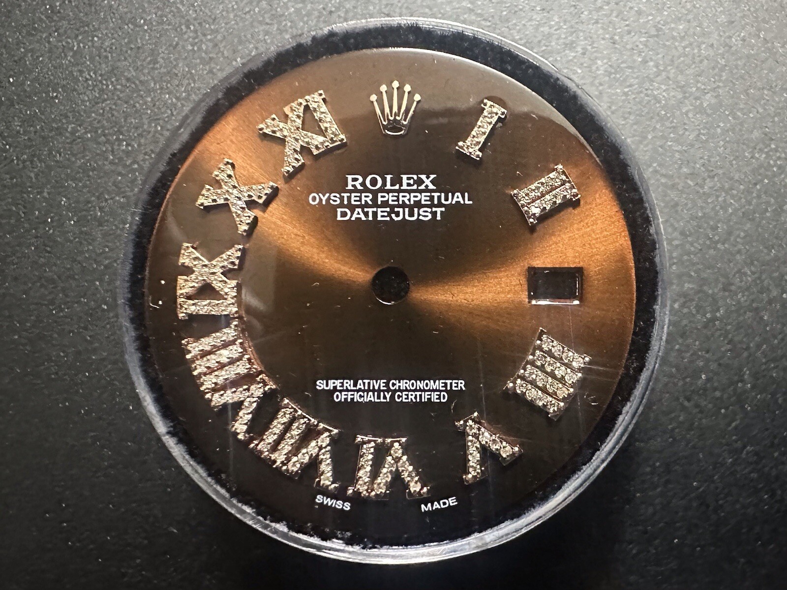 For Rolex Two Tone Datejust 41mm Genuine Roman # Diamond Dial Dark Brown