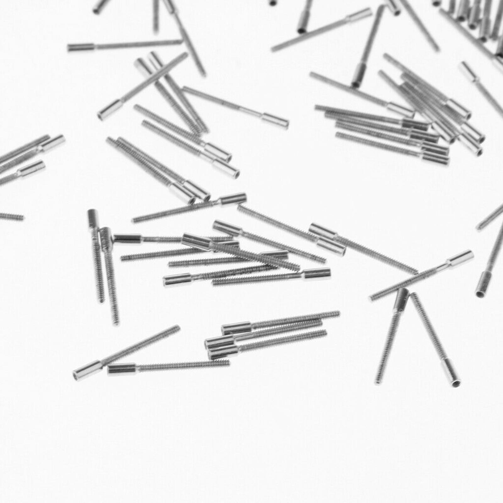 100Pcs 0.9mm Stainless Steel Watch Stem Extender Winding Extension Pole Bars Set